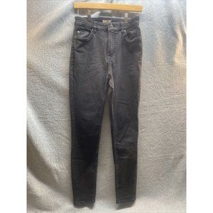 H&M Women Sz 8 Solid Black Denim Skinny JEANS Mall Brands Regular Fit